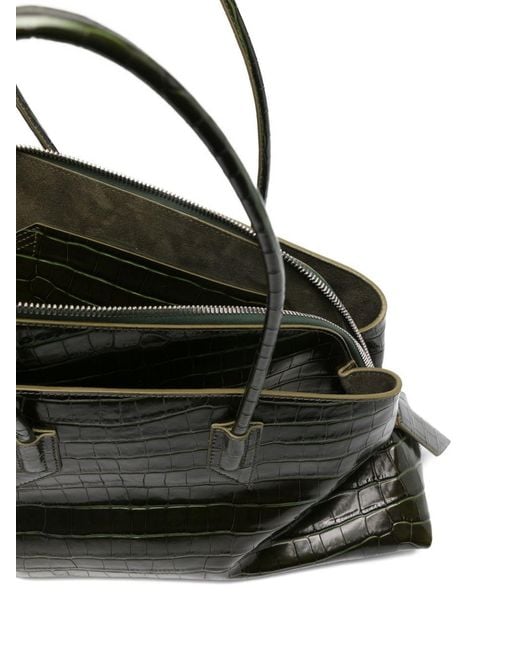 The Attico Black La Passeggiata Leather Shoulder Bag