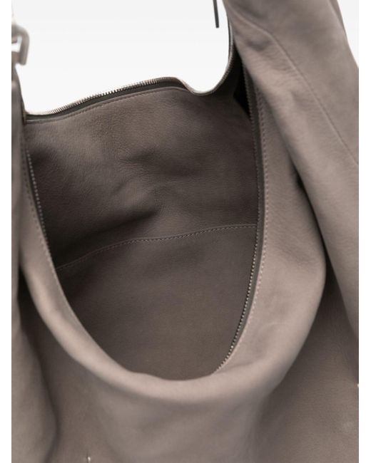 Rick Owens Gray Leather Shoulder Bag