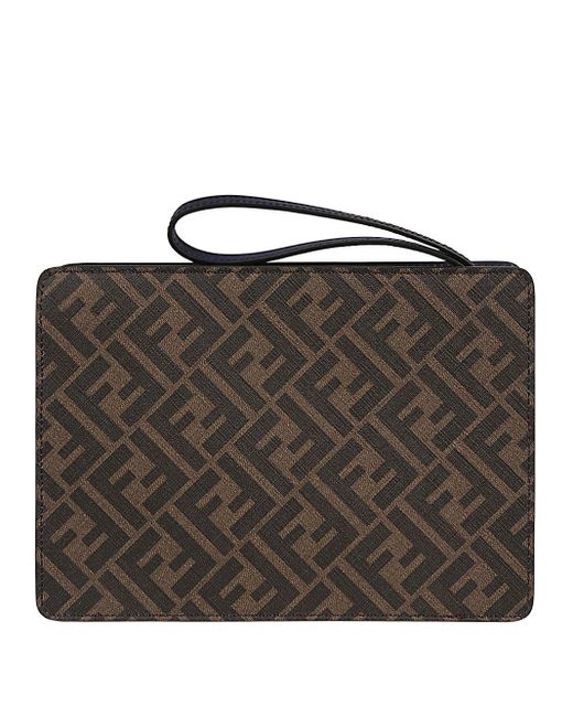 Fendi Black Logo Clutch Bag for men