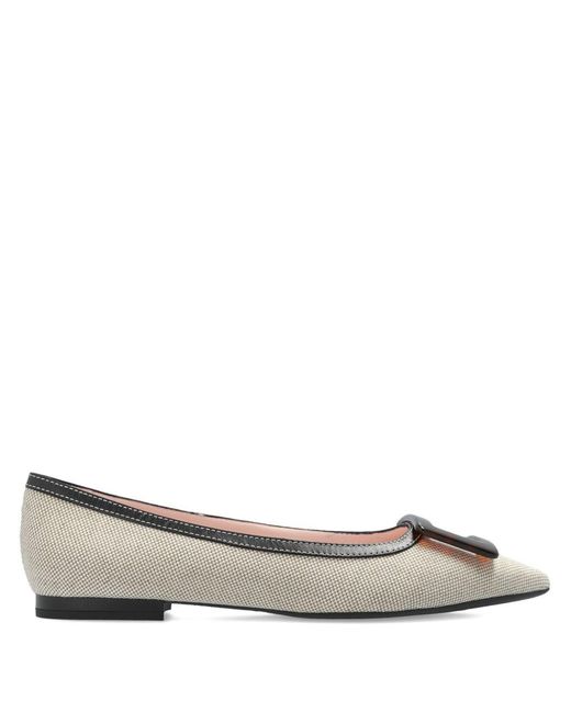 Roger Vivier Gray Gommettine Leather Ballets