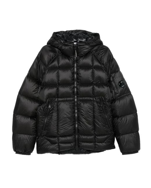C P Company Black Short Down Jacket for men