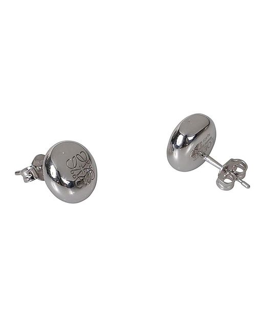 Loewe Metallic Anagram Pebble Earrings