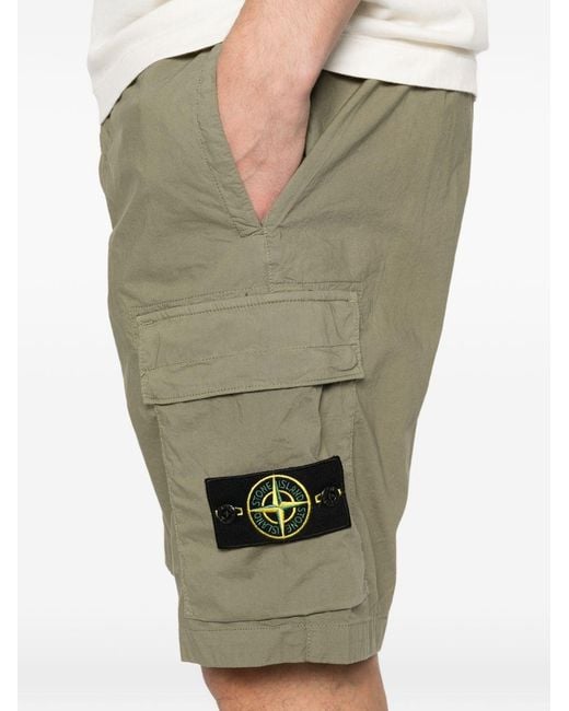 Stone Island Green Bermuda Shorts With Logo for men