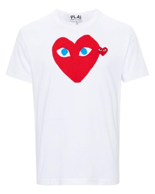 COMME DES GARÇONS PLAY White Logo Cotton T-Shirt