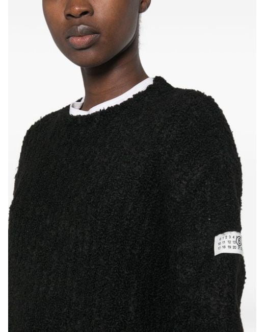 MM6 by Maison Margiela Black Logo Crewneck Jumper