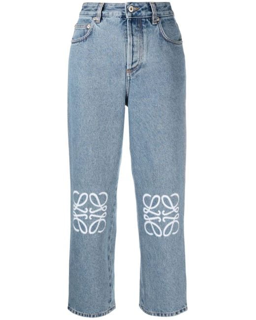Loewe Blue Women's Anagram Cropped Denim Jeans 12