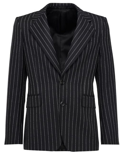 Alexander McQueen Black Pinstripe Single-Breasted Jacket for men