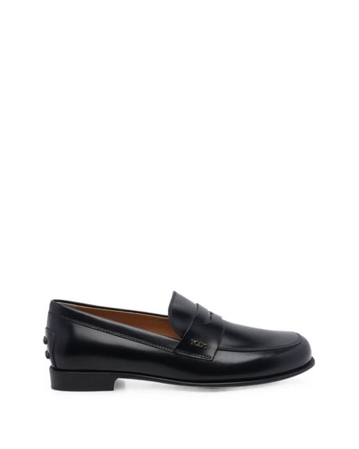 Tod's Black Leather Loafers