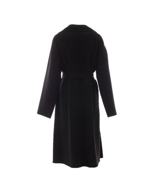 The Row Black Ciara Wool Long Coat