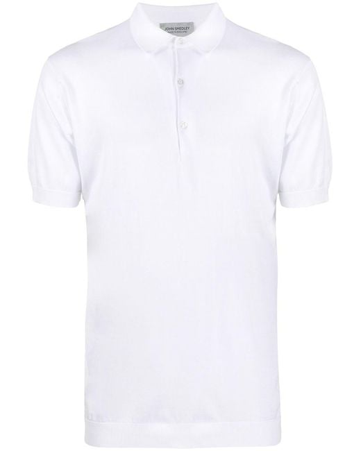John Smedley White Polo Adrian for men