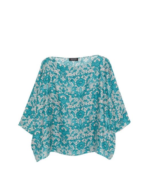 Gianluca Capannolo Blue Laura Printed Silk Blouse