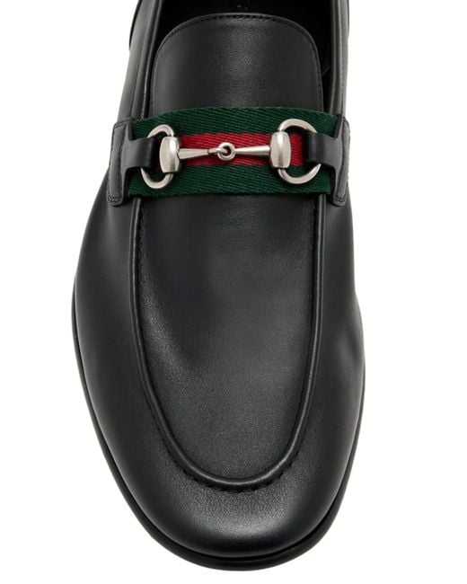 Gucci Black Leather Loafers for men