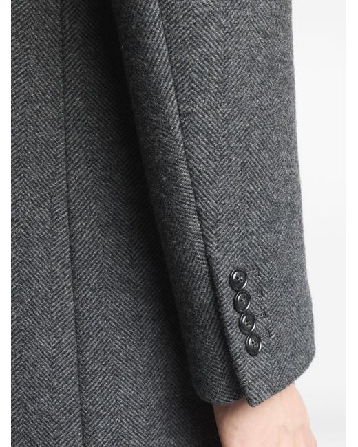 Fay Gray Herringbone-Pattern Double Coat for men