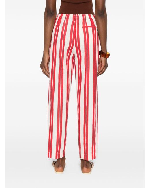 Forte_forte Red Striped Drawstring Trousers