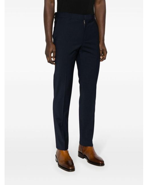 Calvin Klein Blue Mid-rise Tailored Trousers for men