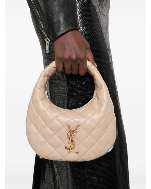 Saint Laurent White Icarino Leather Hobo Bag