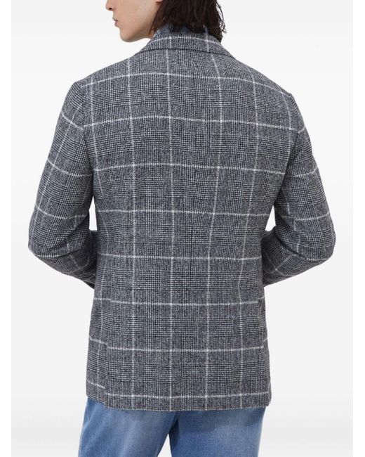 Brunello Cucinelli Blue Wool Deconstructed Jacket for men