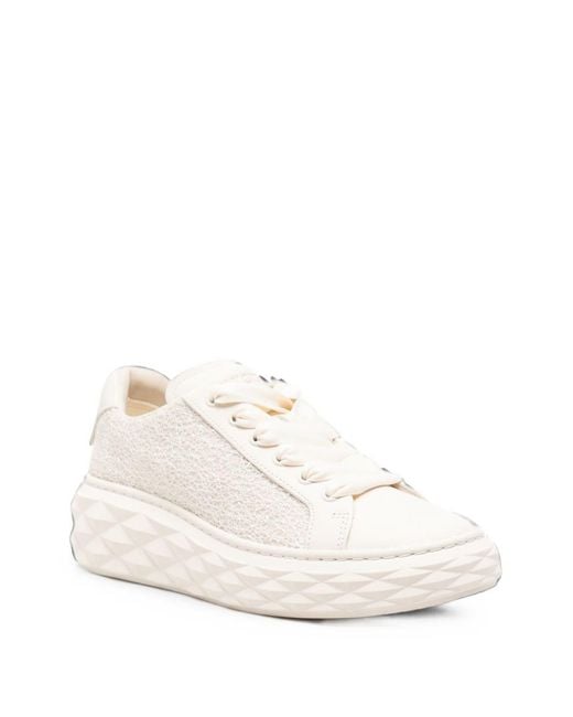 Jimmy Choo White Diamond Leather Sneakers