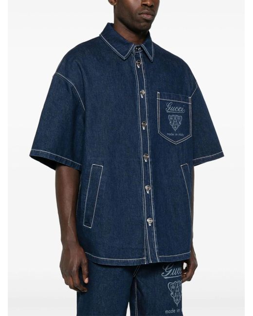 Gucci Blue Denim Shirt for men