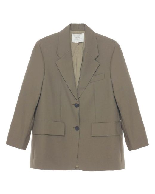 Studio Nicholson Gray Wool Single-Breasted Blazer Jacket