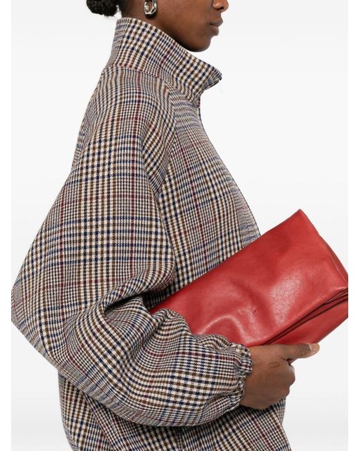 Cortana Red Delhi Large Leather Clutch
