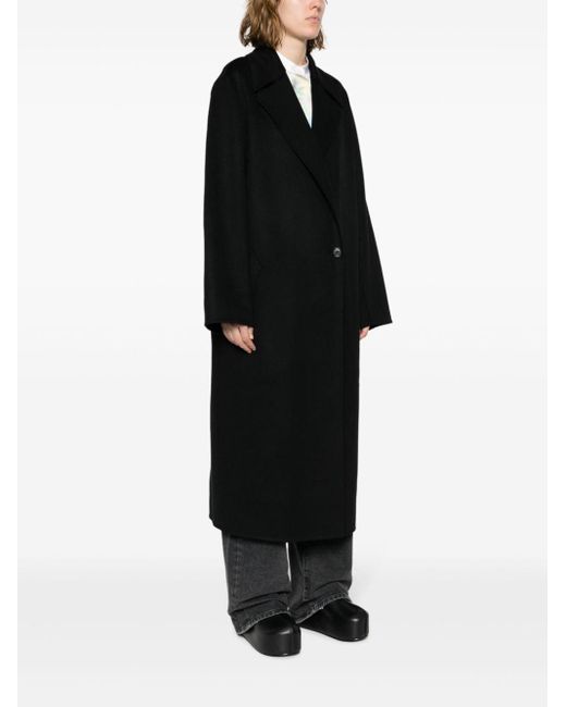 Loewe Black Oversized Single-Breasted Wool-Cashmere Coat