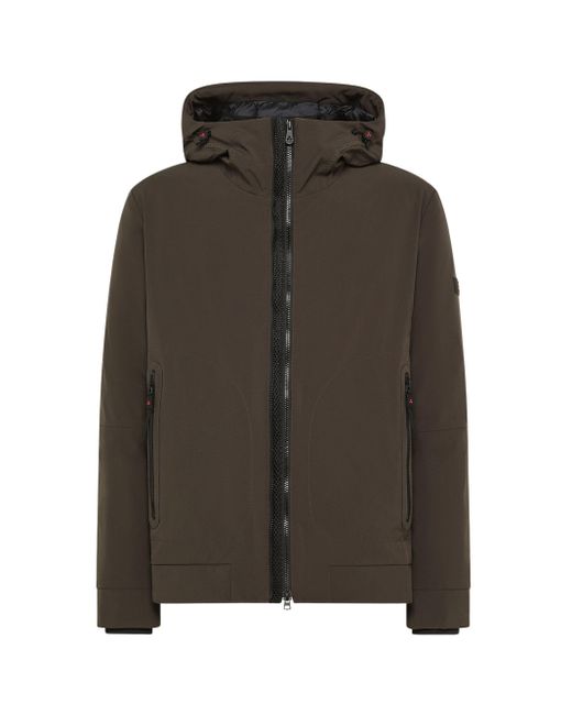 Peuterey Brown Quilted Jacket With Hood for men