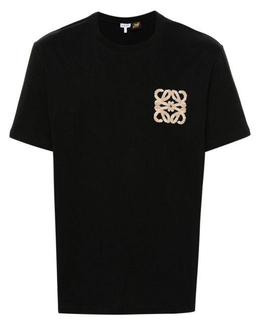 Loewe-Paulas Ibiza Black Logo Cotton T-shirt for men