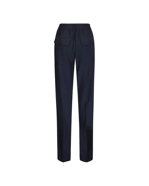 Rick Owens Blue Drawstring Trousers