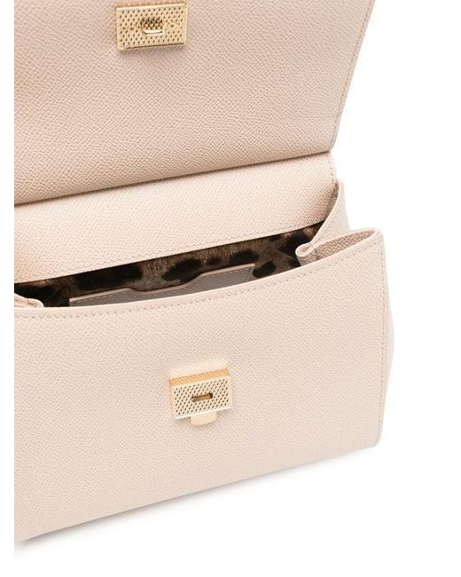 Dolce & Gabbana Natural Mini Front Flap Bag With Double Magnet Closure