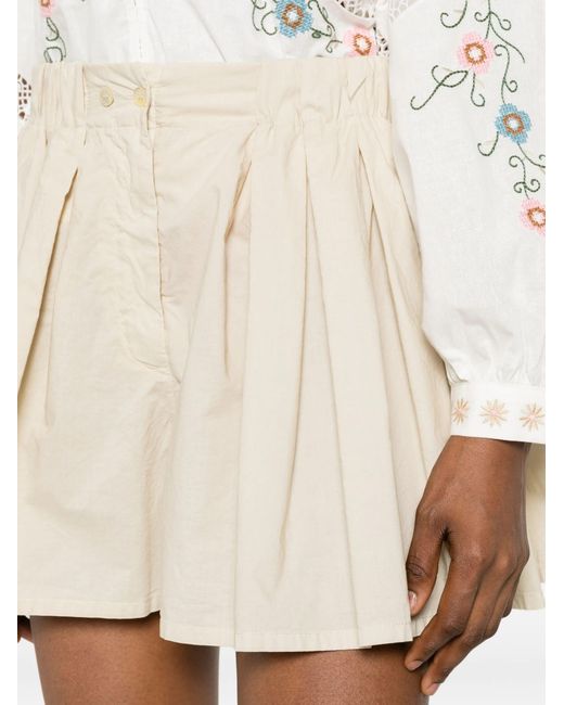 Jucca Natural Pleated Short Skirt
