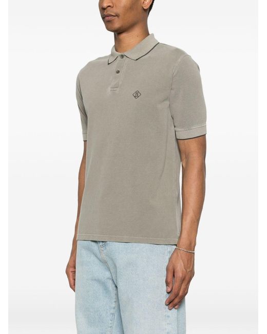 Herno Gray Logo Cotton Polo Shirt for men