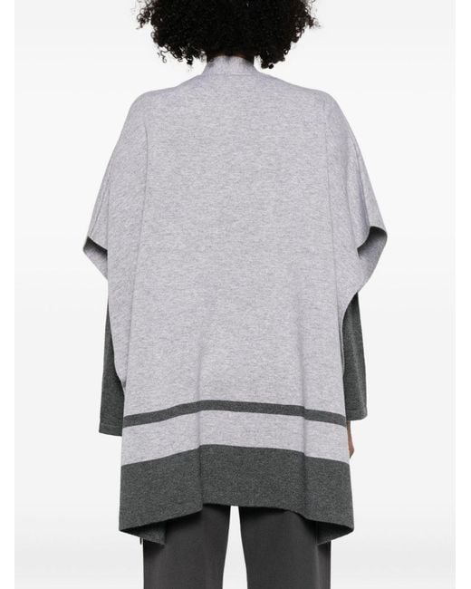 Max Mara Gray Cashmere Wool Cape