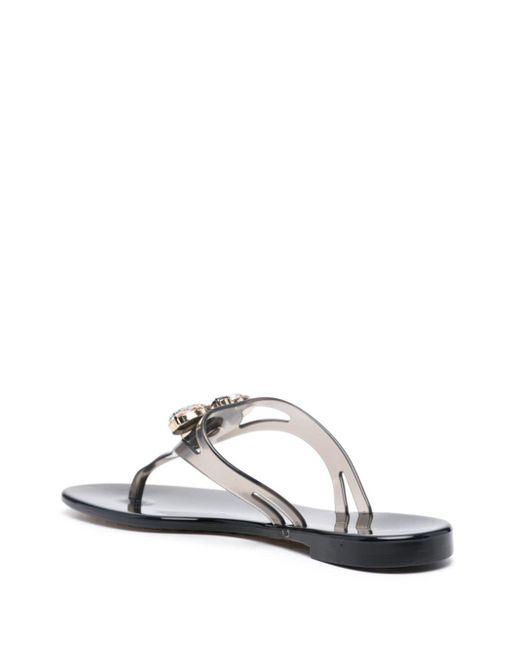 Casadei White Jelly Thong Sandals