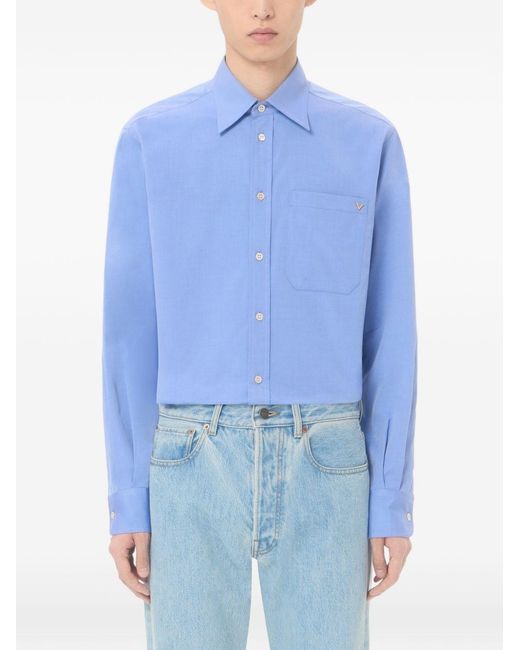 Valentino Blue Vgold Cotton Shirt for men