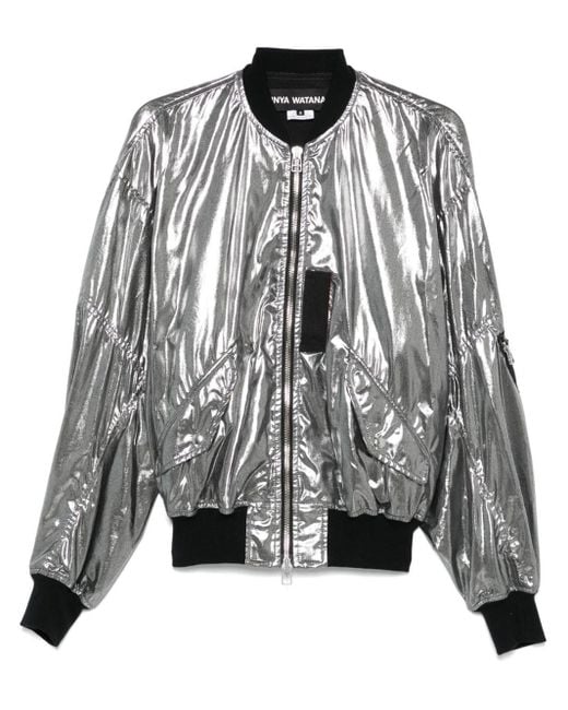 Junya Watanabe Gray Metallic Effect Bomber Jacket