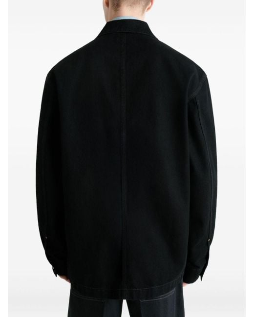 Lemaire Black Cotton Overshirt for men