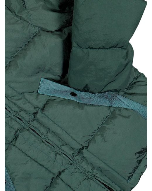 Stone Island Green Padded Zip-Up Jacket for men