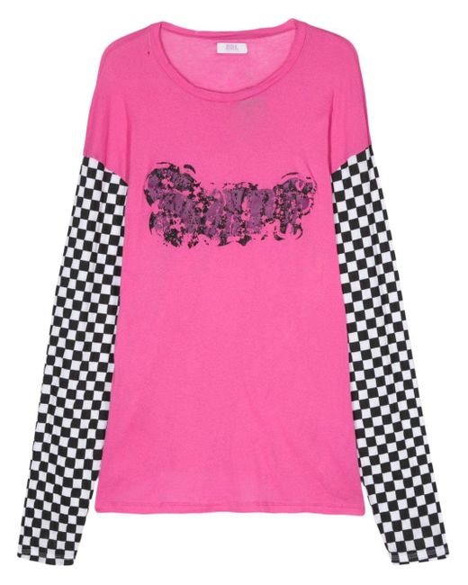 ERL Pink Printed Light Jersey Ls Tshirt Knit for men