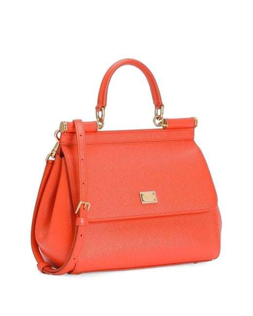 Dolce & Gabbana Red Sicily Medium Leather Handbag