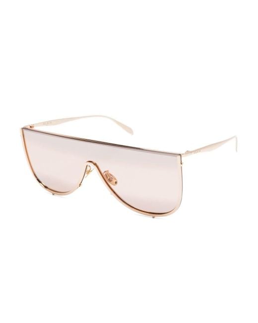 Alaïa Pink Metal Mask Sunglasses