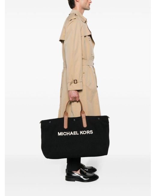Michael Kors Black Brooklyn Oversized Canvas Tote Bag for men