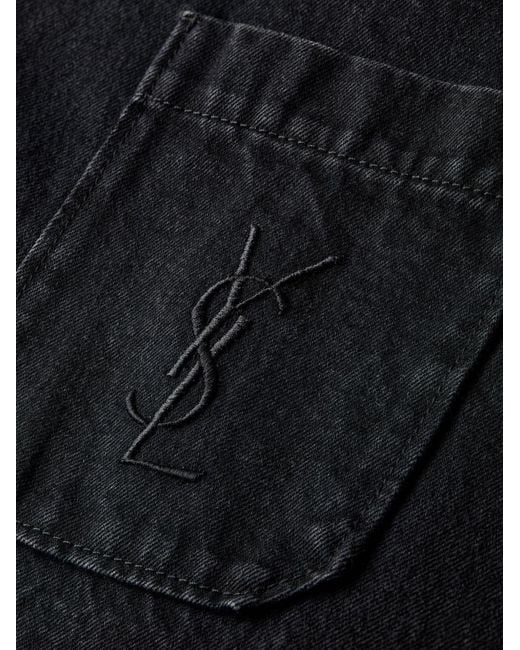 Saint Laurent Blue Denim Cotton Overshirt for men