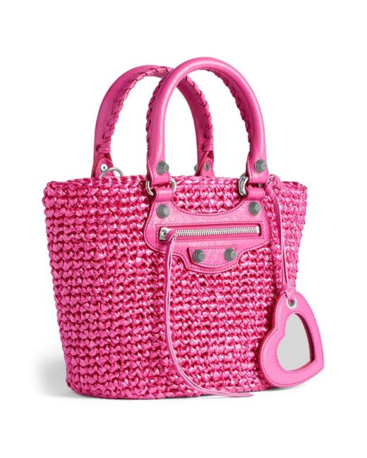 Balenciaga Pink Small Le Cagole Panier Tote Bag