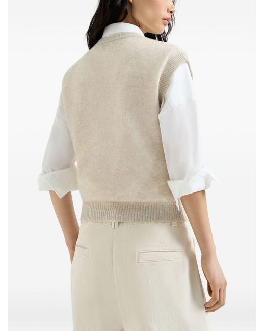 Brunello Cucinelli White Wool Sweater