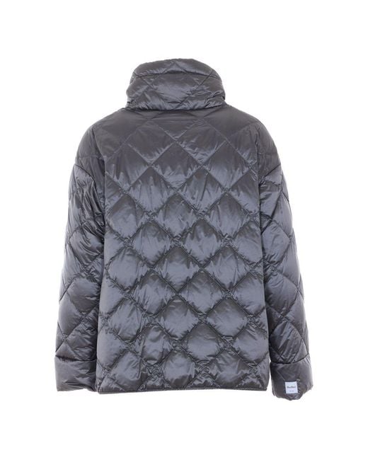 Max Mara Blue Quilted Blouson Jacket