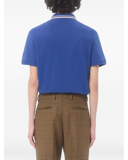 Valentino Blue Vlogo Signature Piquet Cotton Polo Shirt for men