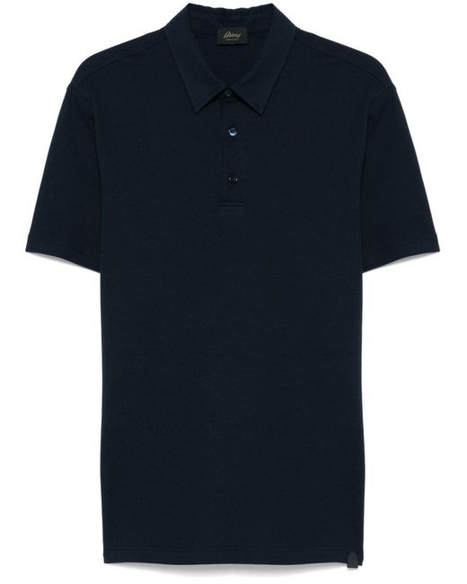 Brioni Blue Cotton Polo Shirt for men