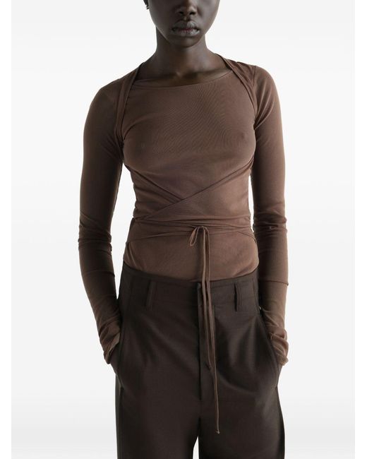 Lemaire Brown Ballerina Knotted Top