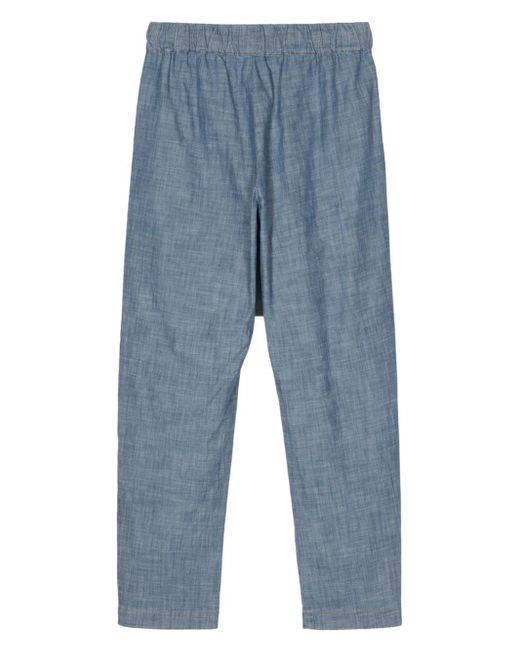 Semicouture Blue Chambray Cotton Trousers